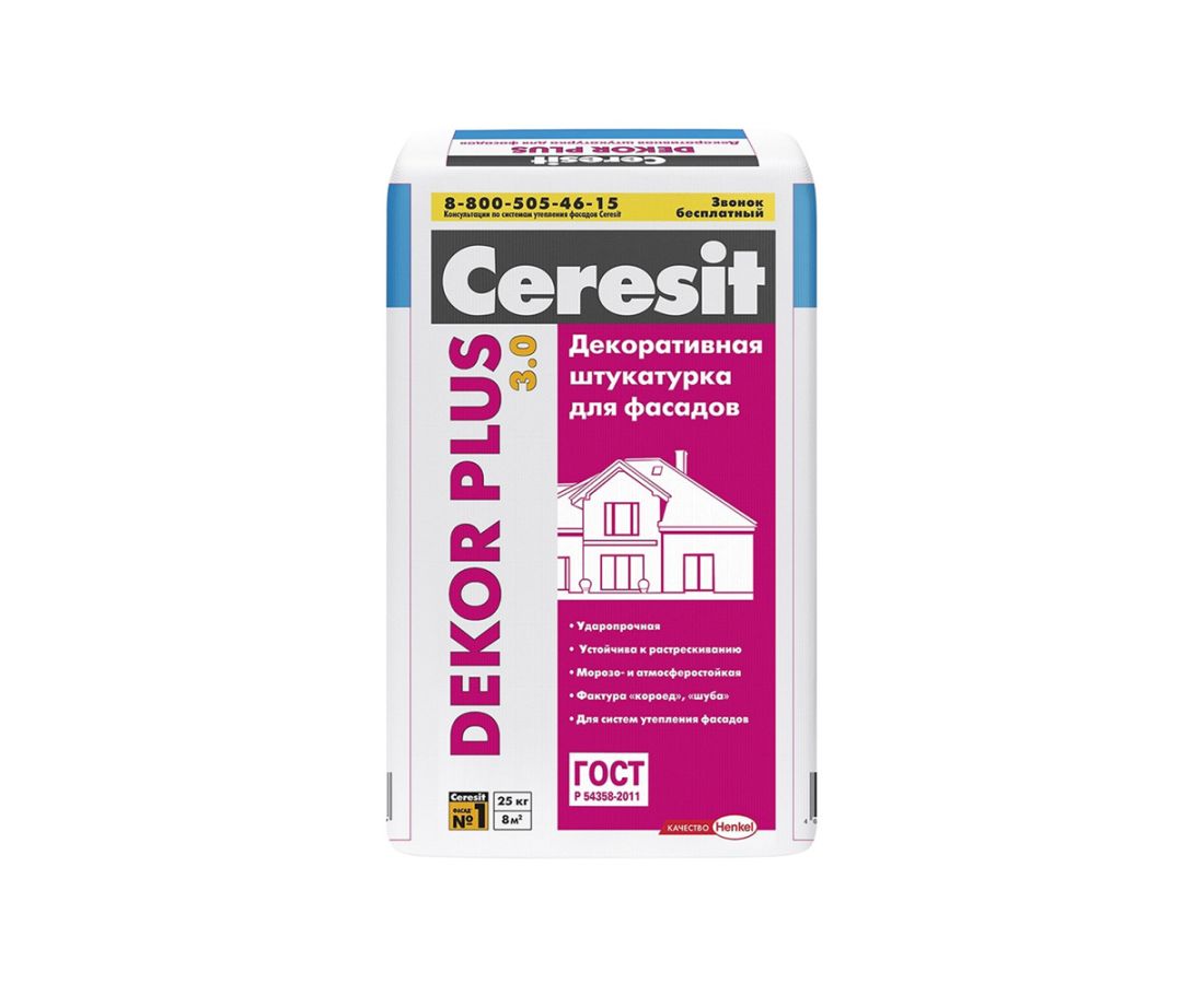 Ceresit Decor Plus ფითხი მიუნხენი 25კგ — ფითხი და ბათქაში